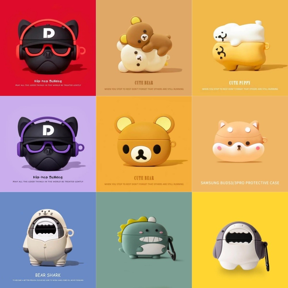 3D Rilakkuma Hug Bear Silicone Cartoon Earphone Case For AirPods 4 3 2 1 Pro 2 airpods Pro 3 Cute He