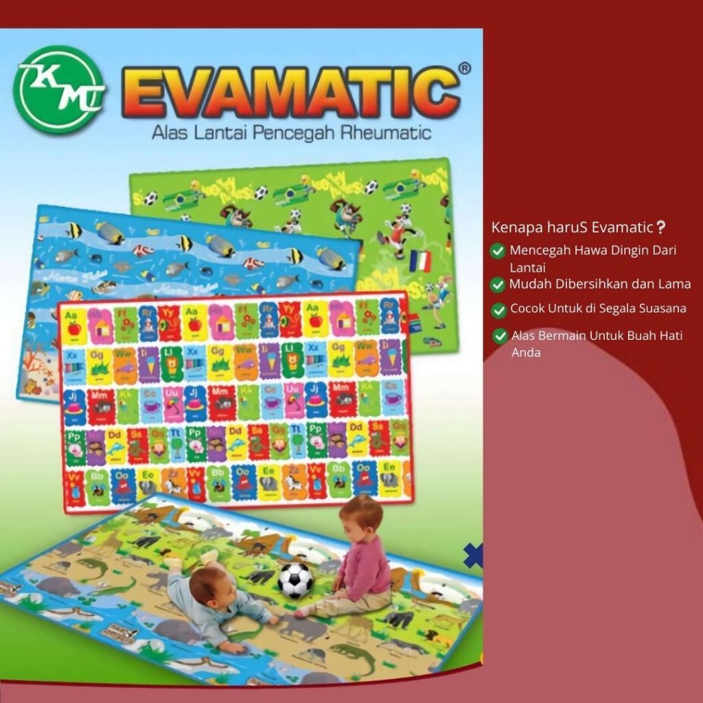 KARPET SPONS EVAMATIC -TIKAR BERGAMBAR 120 X 200 / KARPET ANTI RHEUMATIC / TIDAK LICIN