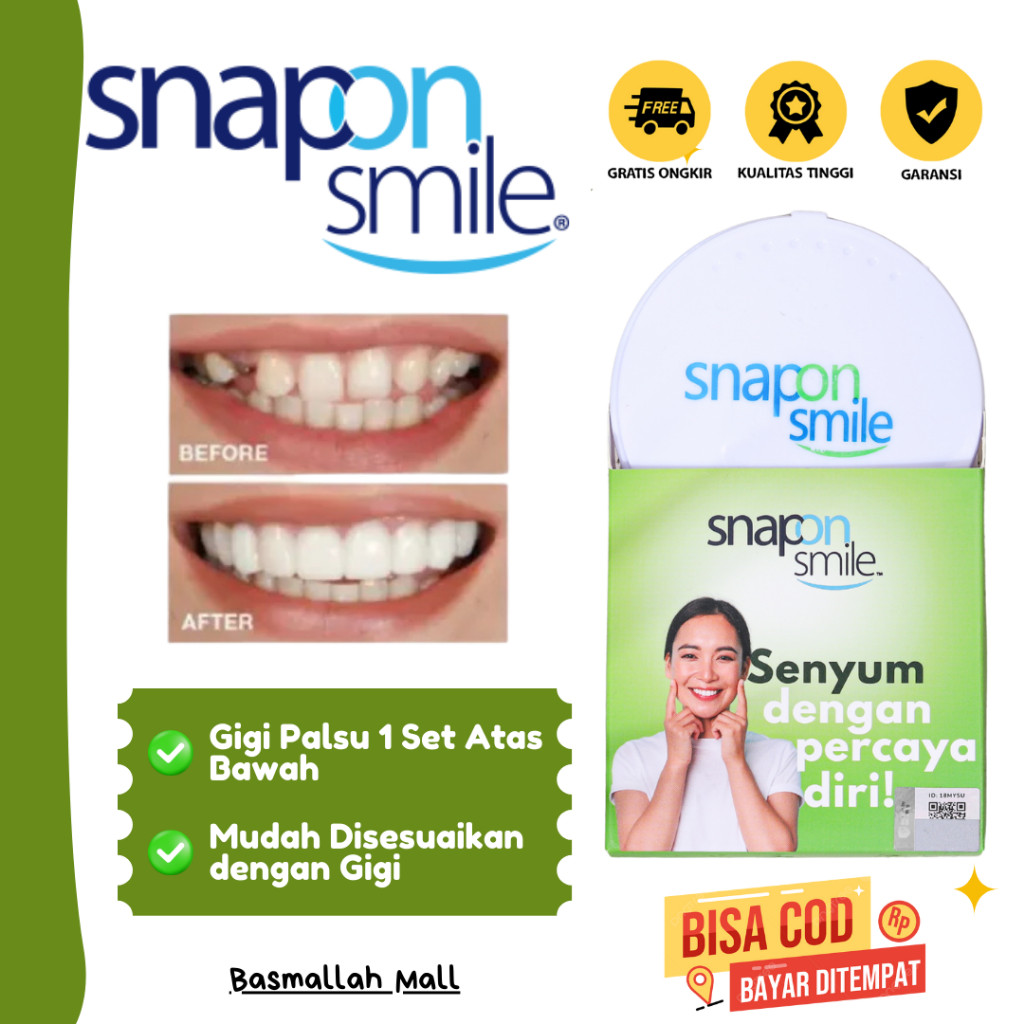 { TOP 1 GIGI PALSU}  1 Set Gigi Palsu Instan Atas Bawah Penutup Ompong Lepas Pasang Snap on Smile Or