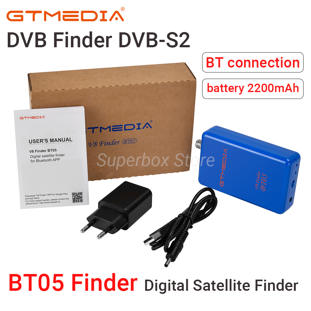 GTMEA V8 Finder BT05 gital Satellite Finder DVB-S2 BT Connection Support Satellite Selection B Built