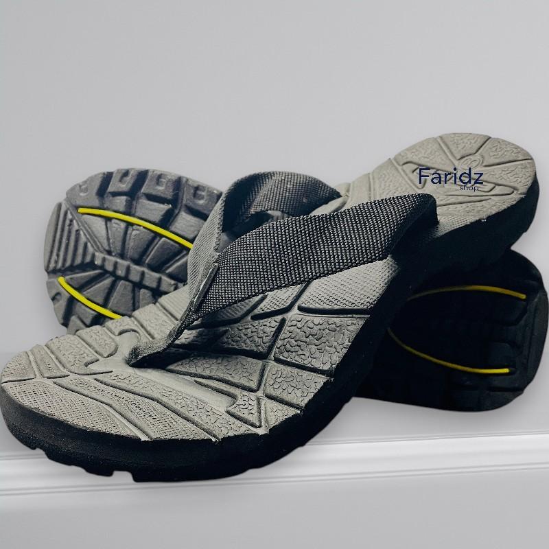 Sandal Jepit Eiger tali hitam tali motif Pria & Wanita bonus Tas Jaring Insole Eva spoon Tebal Sol 2