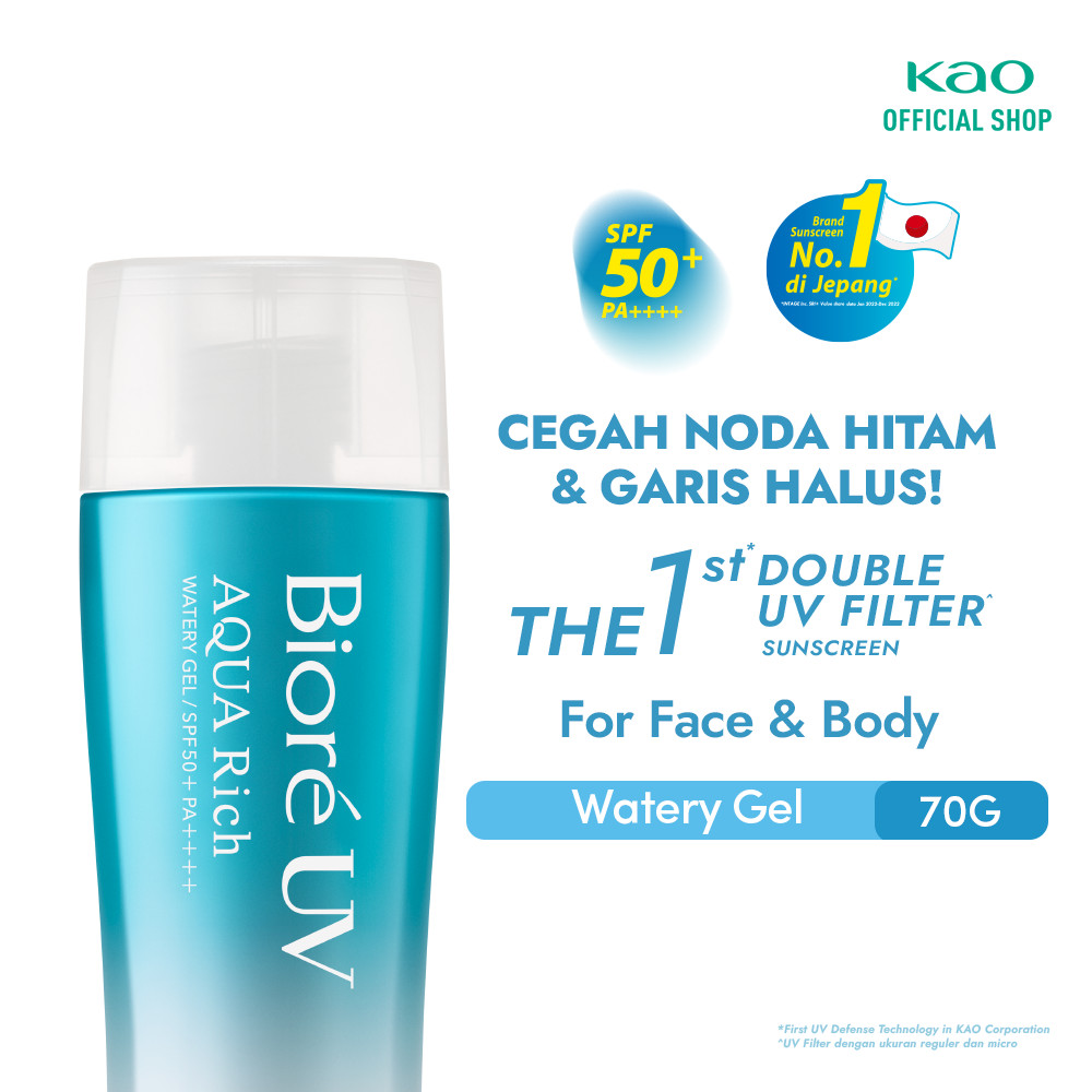 Biore UV Aqua Rich Skincare Sunscreen Waterproof Double UV Filter Watery Gel 70GR