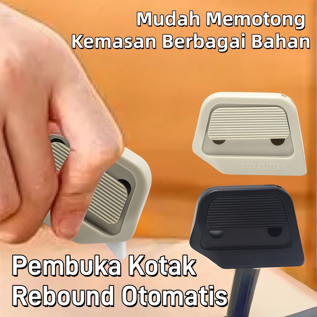 Pembuka Kotak Rebound Otomatis/Cutter Mini/Pisau Serbaguna/Alat Tulis Aesthetic/Pisau Kecil/Alat Pem