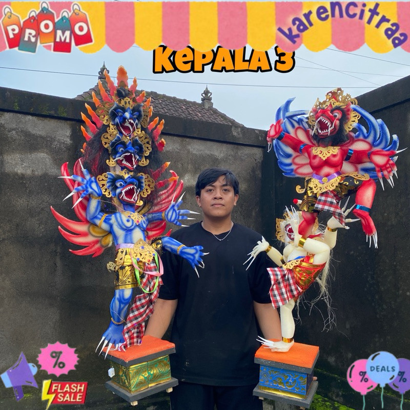 Ogoh Ogoh Jumbo Tingkat & Kepala 3 Ukuran 1 Meter Jumbo - Ogoh Ogoh Jumbo - Ogoh Ogoh Ganesha - Ogoh