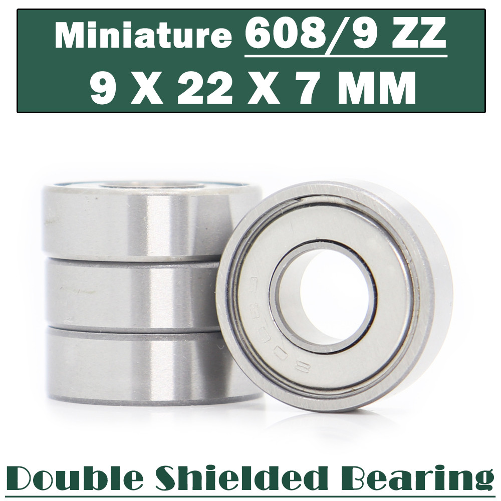 Bearing 608/9ZZ 9*22*7 mm (4 PCS) Miniatur 608-9 ZZ 609X1 Bearing Bola 608/9 608 9 mm Bearing