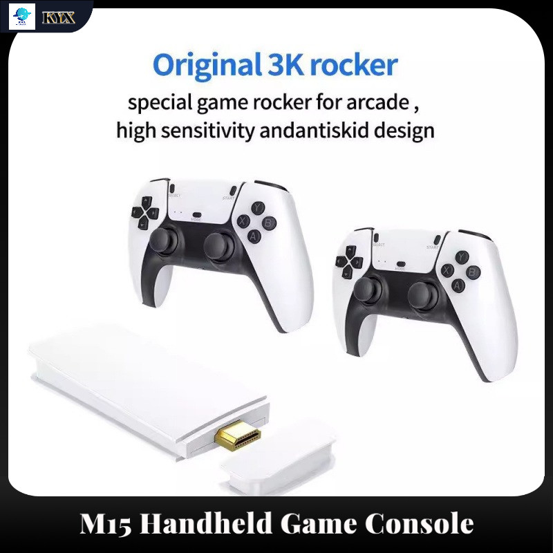 M15 Game Stick Mini TV Handheld Game Classic 4K Retro Game Wireless Controllers HD Output Gaming Con