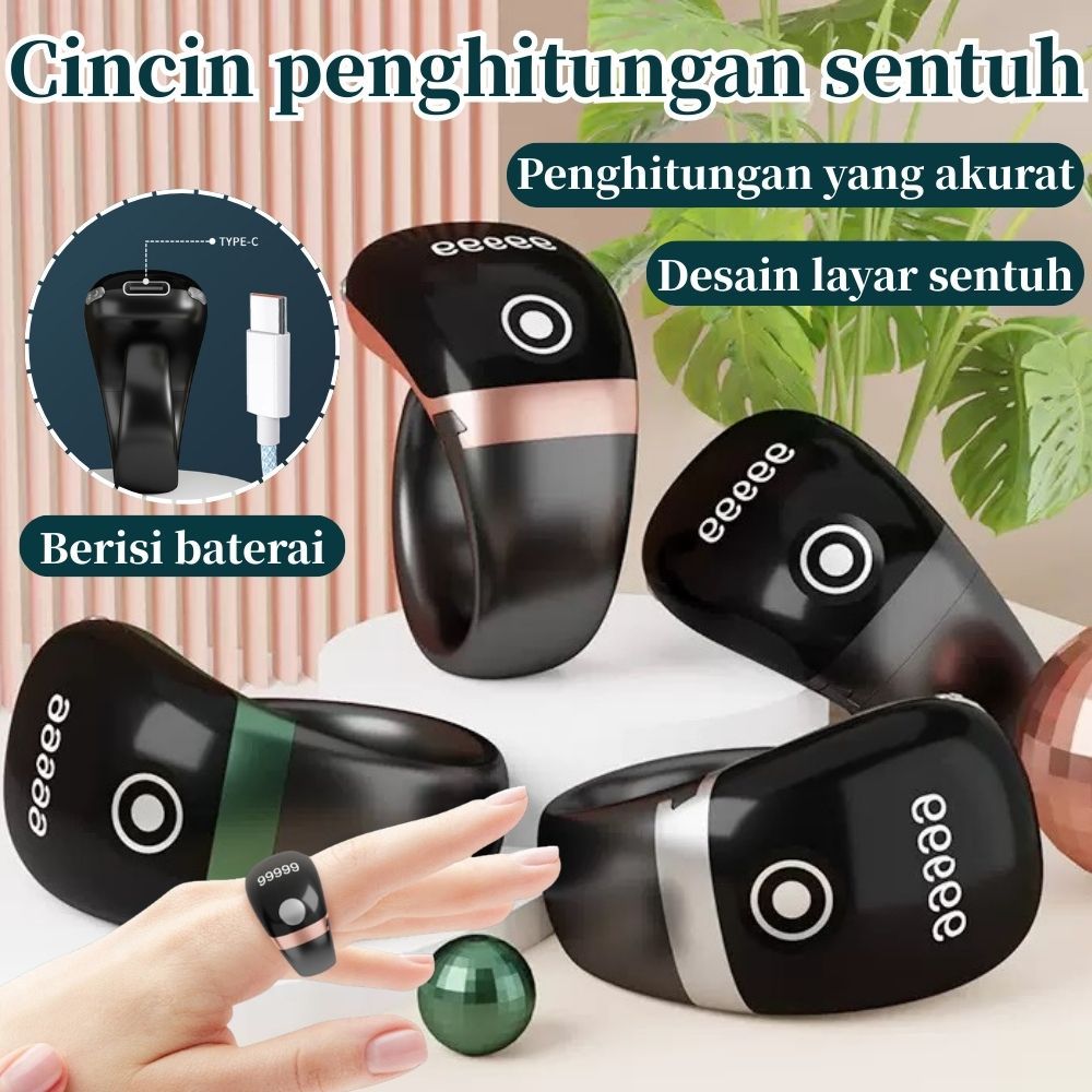 LED Multifunctional Zikr Smart Ring Lite Cincin Muslim Tasbih Digital Bluetooth Ring Vibration Remin