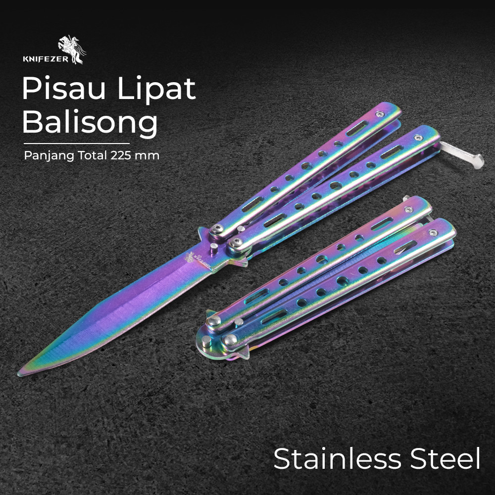 - KNIFEZER Pisau Lipat CS GO Balisong Folding Knife Stainless Steel - C3 -