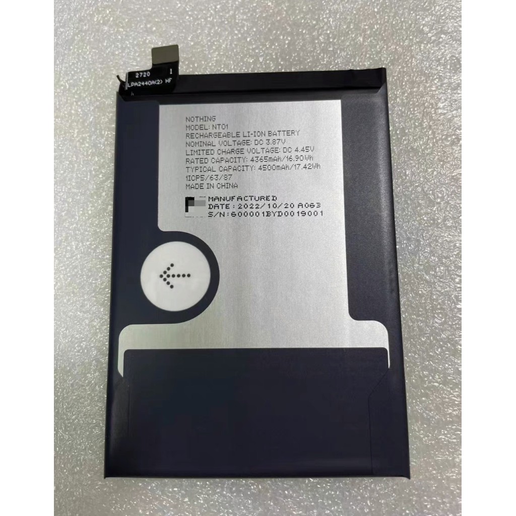 100% Original 100% New Battery 4500mAh NT01 For Nothing phone NT01 Nothing phone 1 one Batteries Bat