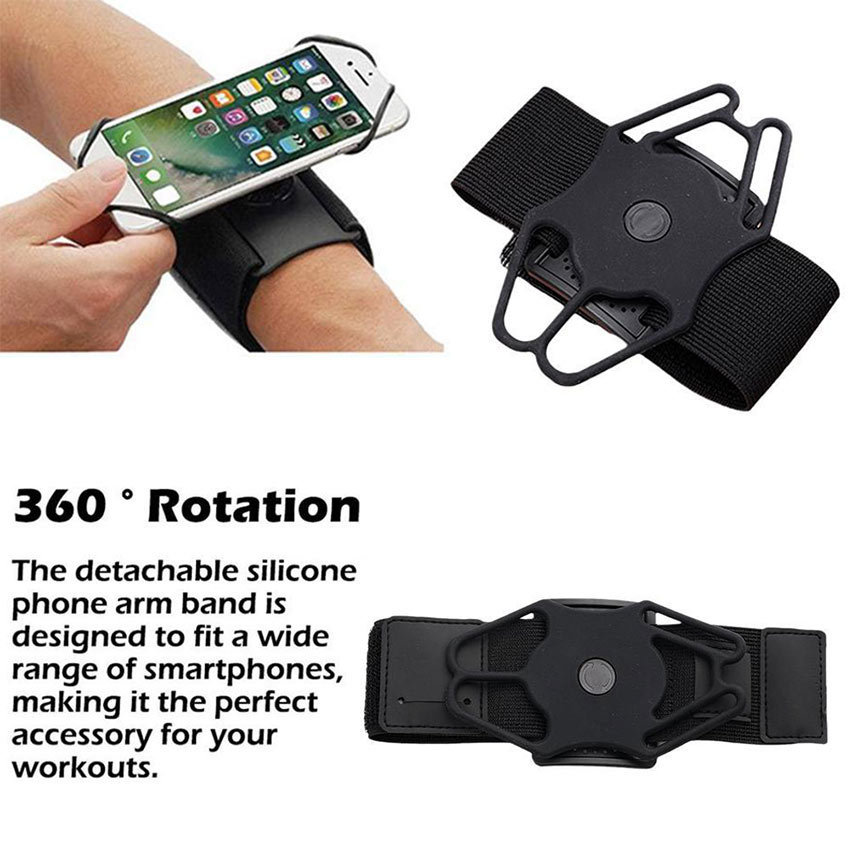 Holer Hp Olahraga Lari 360 Rotatable Armband Wristband Smartphone Holder Sport Sports Armband