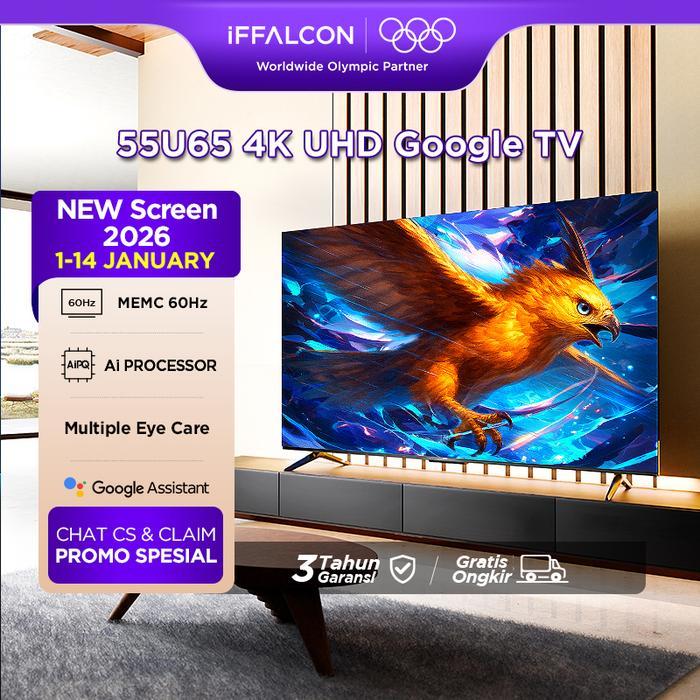 PROMO GASPOLL iFFALCON 55 inch U65 Series Google TV (Android 12) Smart Digital - 4K UHD - Dolby Audi