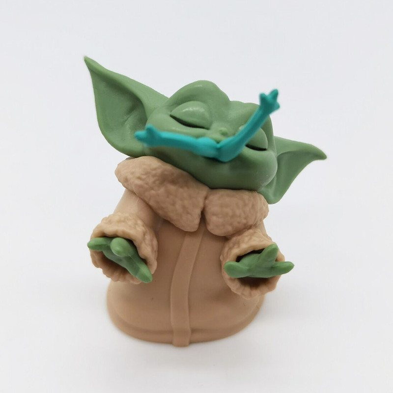 Baby Yoda Grogu Eating Frogs The Child Action Figure Toy Collection Yoda Figure Dolls Toy Kids Birth
