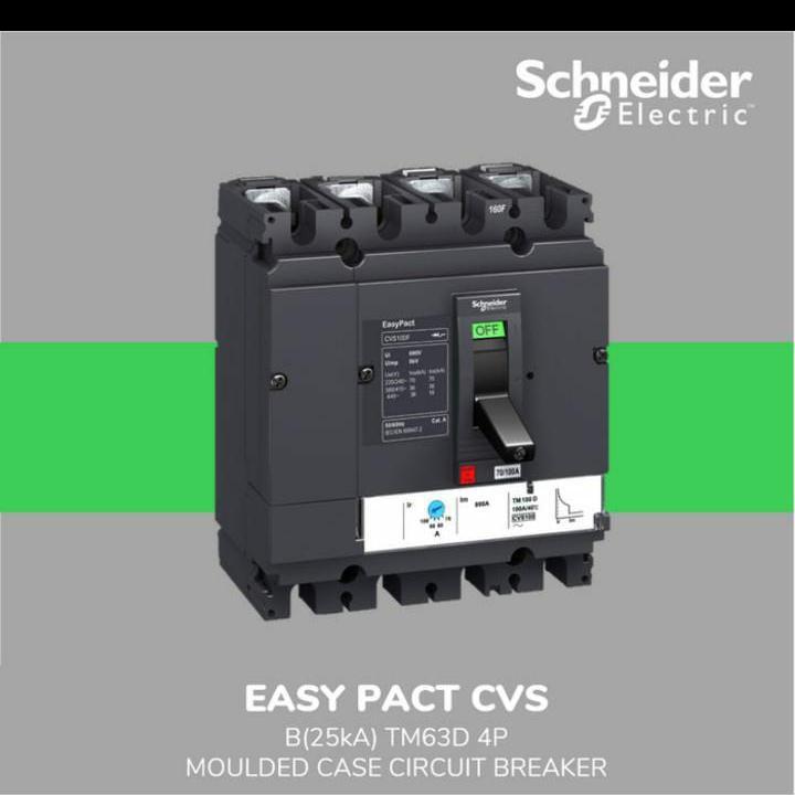 MCCB Schneider CVS100B 4P 63A TM63D Original Schneider