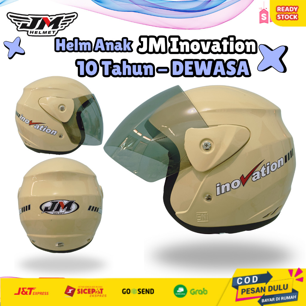 Helm JM SNI Original Nyaman Aman Laki Laki Perempuan | Helm SNI JM Half Face Lucu Aman Remaja Dewasa