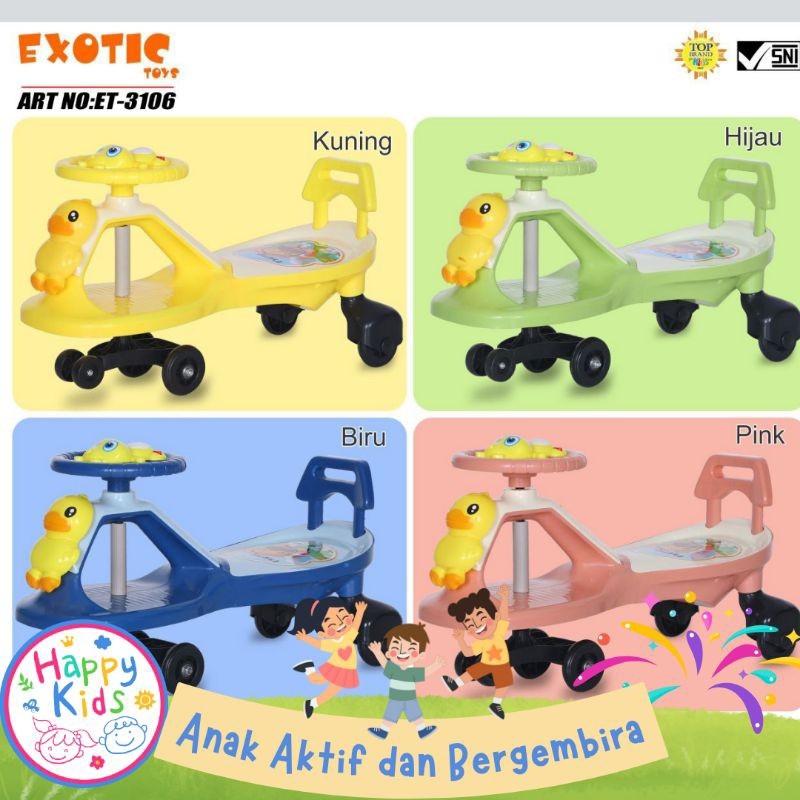 EXOTIC ET-3106 (BEBEK) SWING CAR MAINAN ANAK