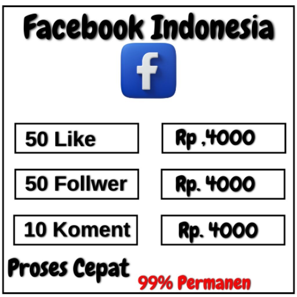 PROMO FOLLOWER FACEBOOK INDONESIA LIKE POST INDONESIA PERMANEN PROSES CEPAT AKY