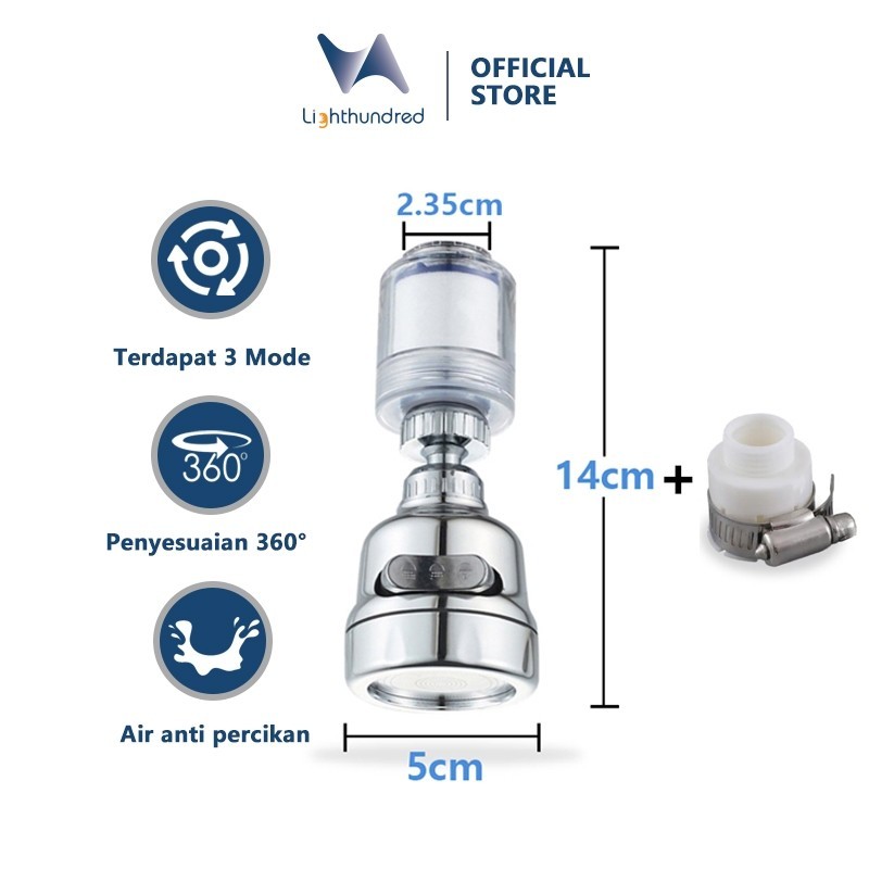 Lighthundred Filter Air Kran Water Filter Pemurni Air Filter kran air cuci piring dapur