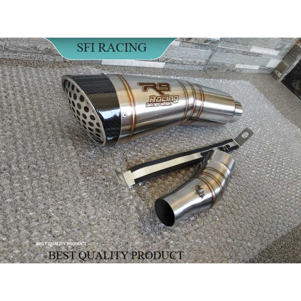 Knalpot R9 H2 SLIP ON NINJA 250 R FI RR MONO CBR150 CBR 250 R25 MT25 DLL