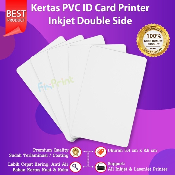 FixPrint PVC ID Card White 8.6 x 5.4 cm Kertas PVC Instant Tray ID L805 L800