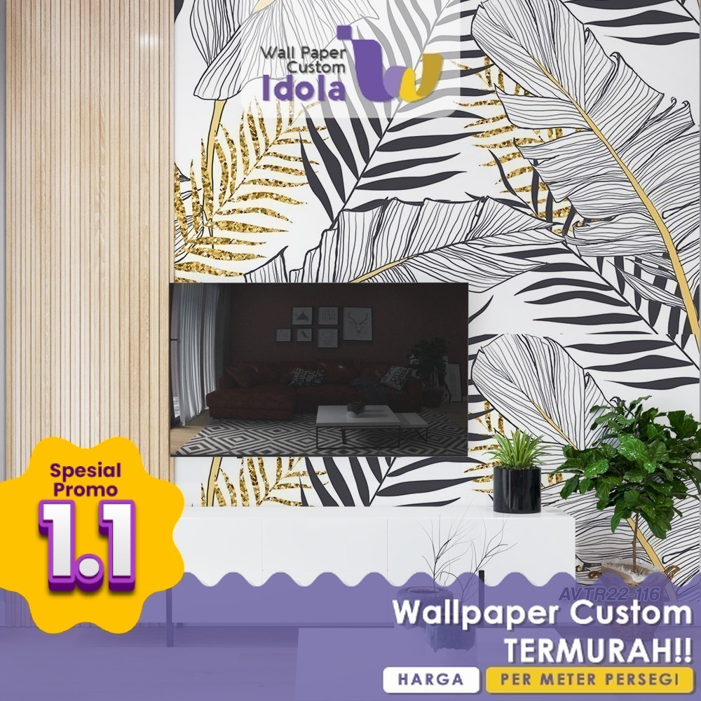 Wallpaper Custom | Wallpaper Custom Ruang TV | Wallpaper Custom Motif Tropical 4 | Wallpaper Custom 