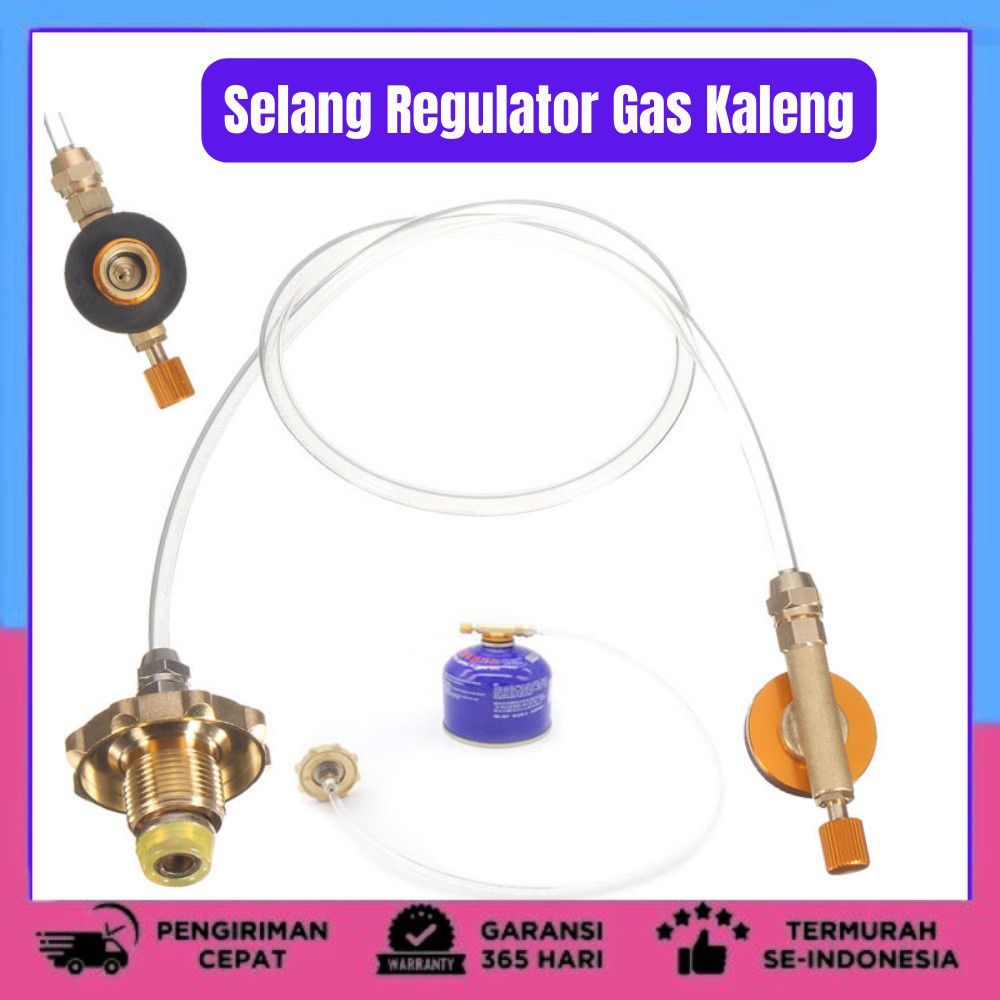 Alat Refil Gas Canister Portable Fullset Alat Isiulang Gas Kaleng Selang Regulator Gas Kaleng Propan