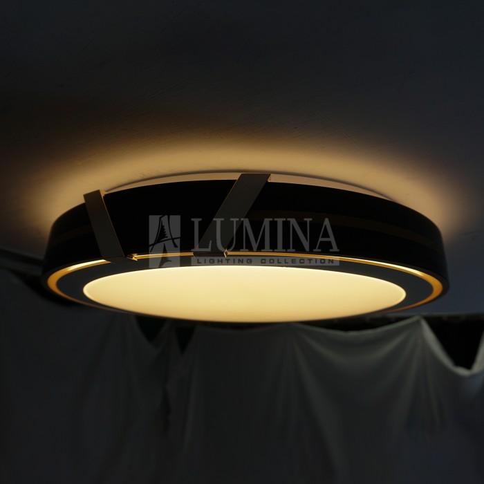 Lumina - Lampu Plafon LED Modern Ceiling Lamp Minimalis Bulat Hitam Gold SNI - Type LY9224 - M