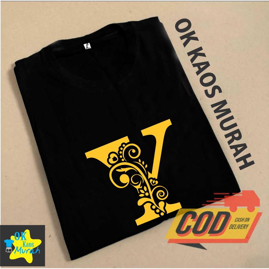 OK- kaos atasan INISIAL NAMA Y  kaos pria dan wanita bahan combet24s