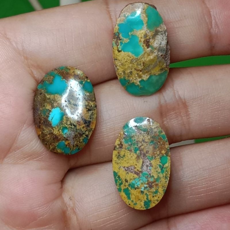 Borongan murah batu akik pirus persia urat emas biru hijau murah 011 elegan