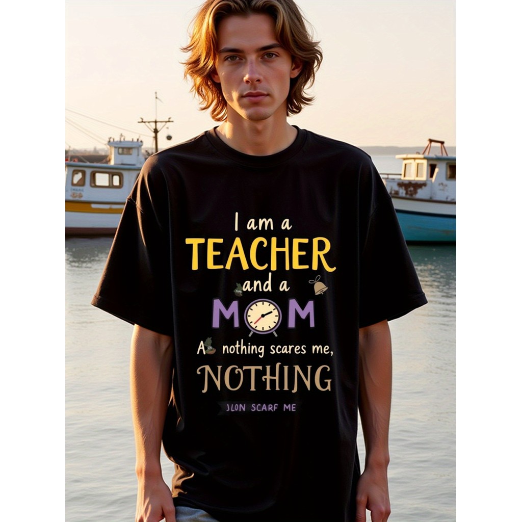 Kaos Lengan Panjang Pria - Guru & Ibu, Kaos Fitness Pria Pemberani