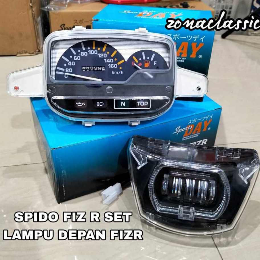 PAKET FIZR LAMPU DEPAN LED FIZR SPIDO SPEEDOMETER FIZR SET LAMPU LED SPORTSDAY