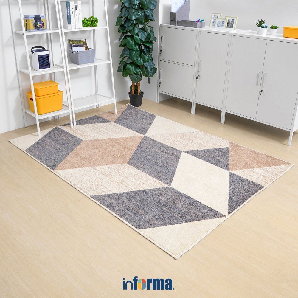 Informa Karpet Twist 822 - Abu-Abu Ivory Alas Lantai Dekoratif Rug Permadani Karpet Rumah