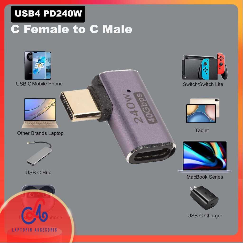 SHIWANA OTG USB Type C 4.0 Female to Male Adaptor 40Gbps 240W - SH-41 Bayar Ditempat | Wajib Punya |