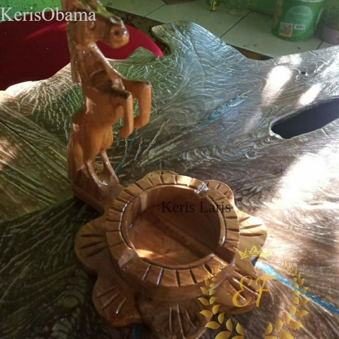 ASBAK KAYU JATI MODEL HEWAN DAN POHON UKIR murah KL3