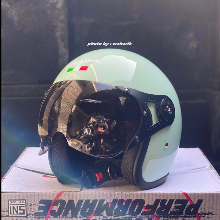 helm vespa green relax bendera italy - Green Relax, M