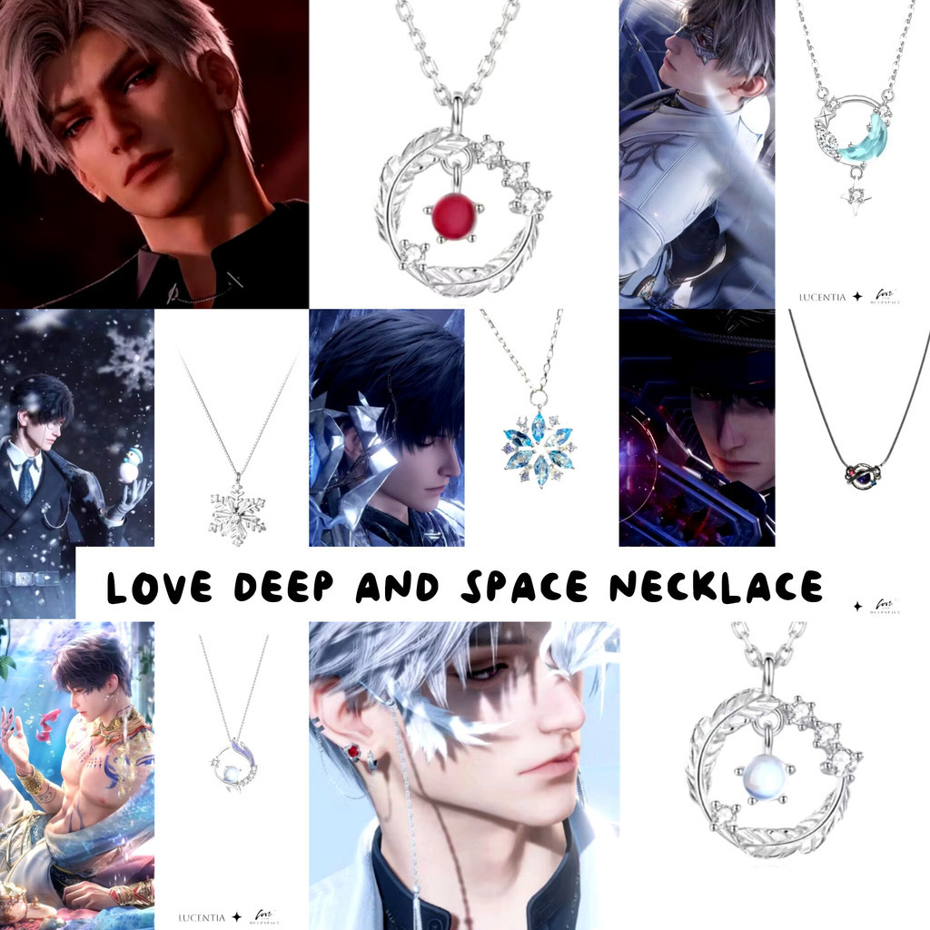 [Ready] Kalung Love And Deep Space Titanium Necklace Liontin Elegan Games Lads Sylus Rafayel Xavier 