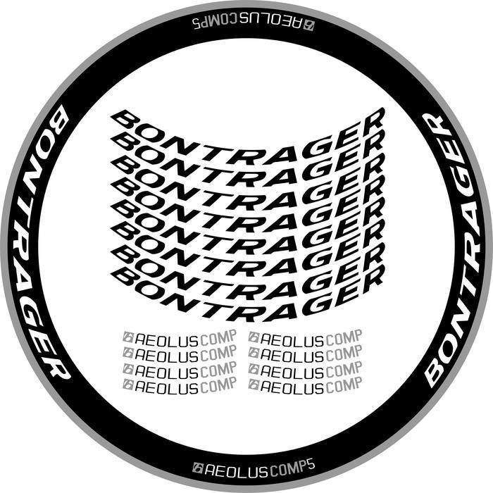 Stiker Rim BONTRAGER aeoluscomp5 wheelset Decal Sepeda - Putih, 700c