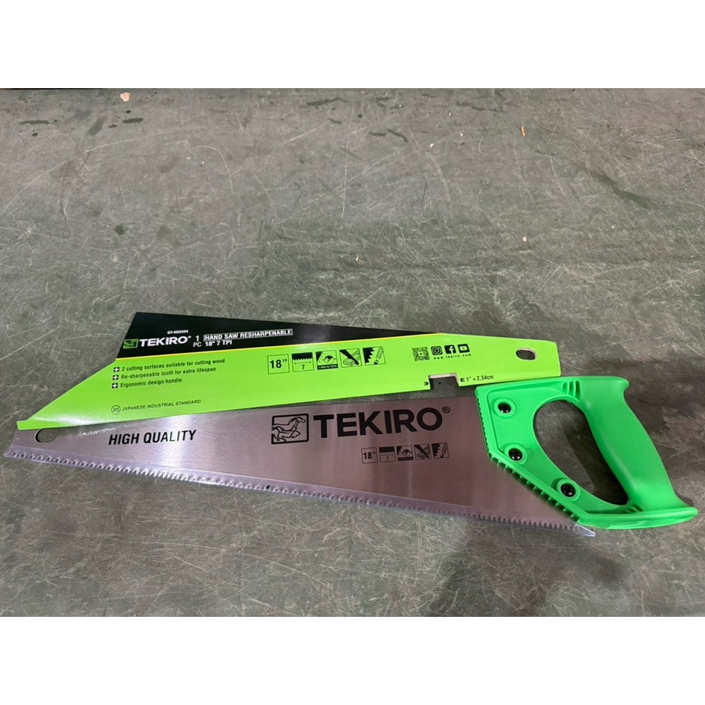 Gergaji TEKIRO 18inch  Hand Saw Gagang TPI Type Murah Belum Di Kikir Gergaji GG Plastik 18inch GT HS