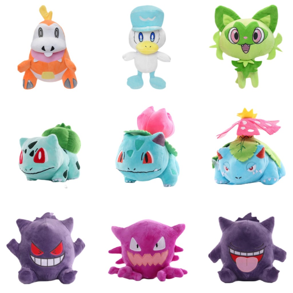 Pokemon Plush Pikachu Haunter Gengar Stuffed Doll Sprigatito Ivysaur Bulbasaur Peluche Kawaii Plushi