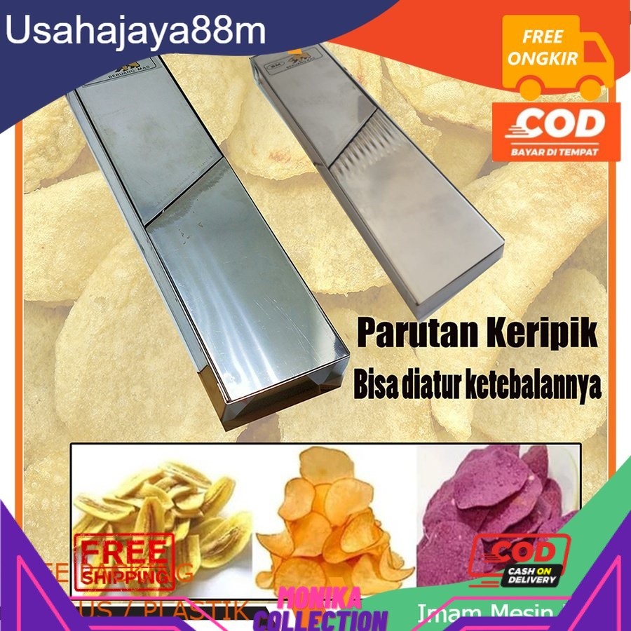 [RO] Parutan Keripik Kentang Singkong Stainless / Alat Pemotong Pasah Serbaguna Kripik Pisang Lurus 