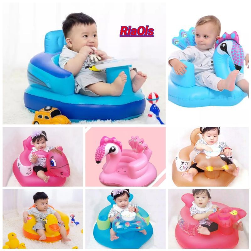 Tempat Duduk Bayi Kursi Bayi Belajar Duduk Kursi Pompa Bayi Belajar Duduk Sofa Tiup Lipat Bebek Mobi
