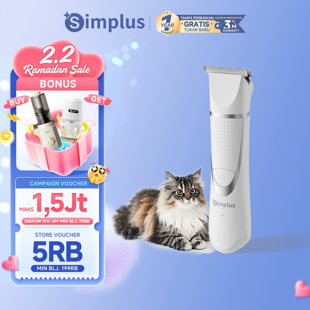 Simplus Alat Cukur Bulu Hewan Peliharaan Cordless 4-in-1 Multifungsi Penghalus Kuku Aman
