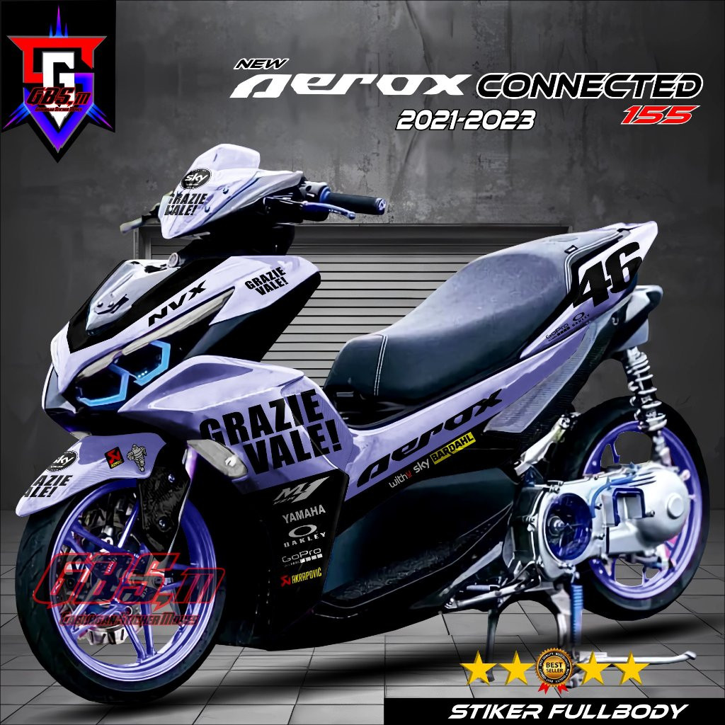 Decal Stiker Full Body All New Aerox 155 Connected 2021 Stiker Decal Motor Aerox 155 New 2021-2024