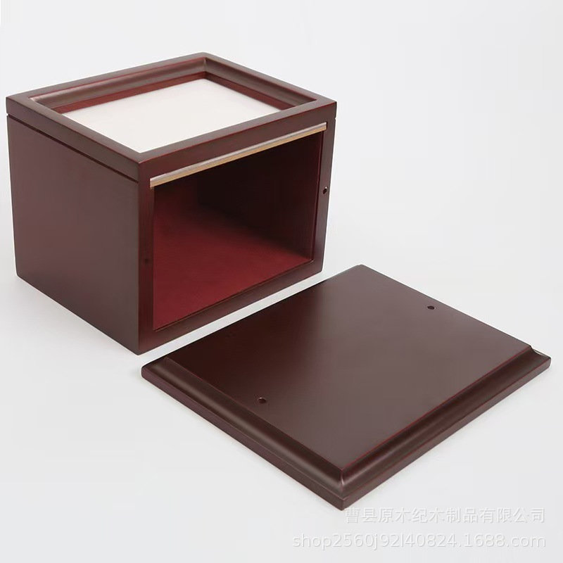Pets Cremation Urn , Detachable Waterproof Memorial Box Design Wooden Cinerary Casket for Funeral Su