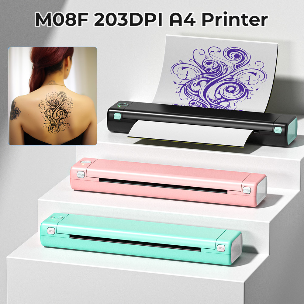 Phomemo M08F A4 Portable Blutooth Thermal Printer Supports A4 Paper Compatible with Android & iOS Ph