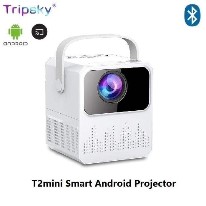 Pawonku8 TRIPSKY T2 MINI Proyektor ANDROID Smart Projector 120 ANSI Lumens TERLARIS