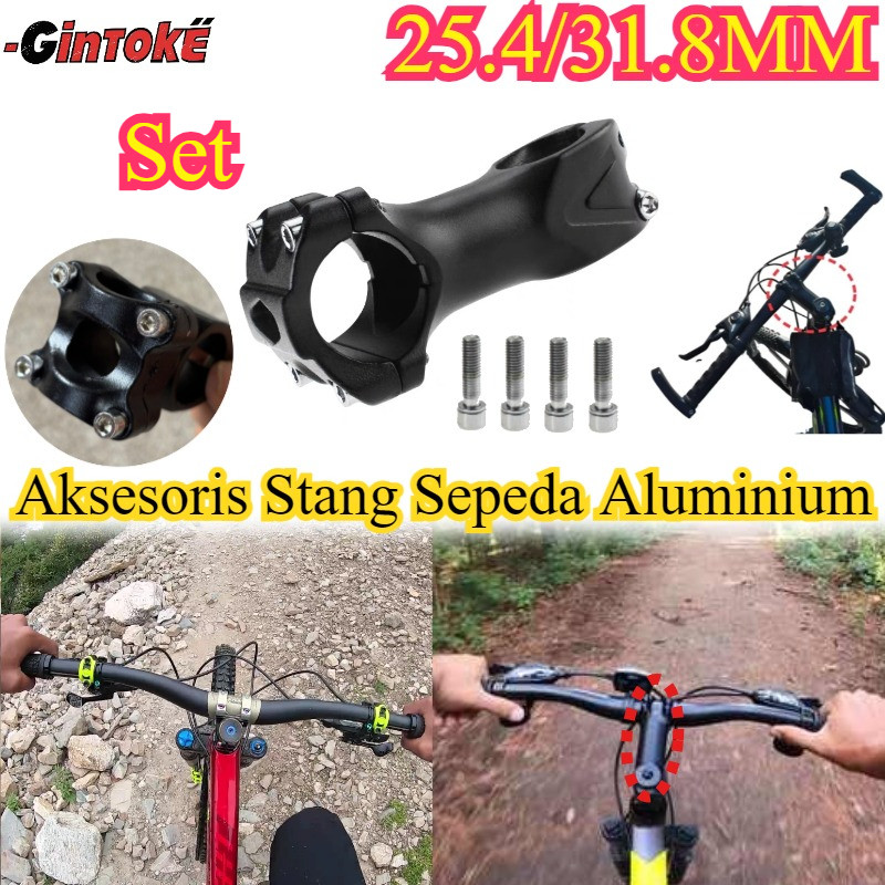 Set Aksesoris Stang Sepeda Aluminium/Stem Riser MTB Pengangkat Kemudi Sepeda/ Komponen Peningkatan S