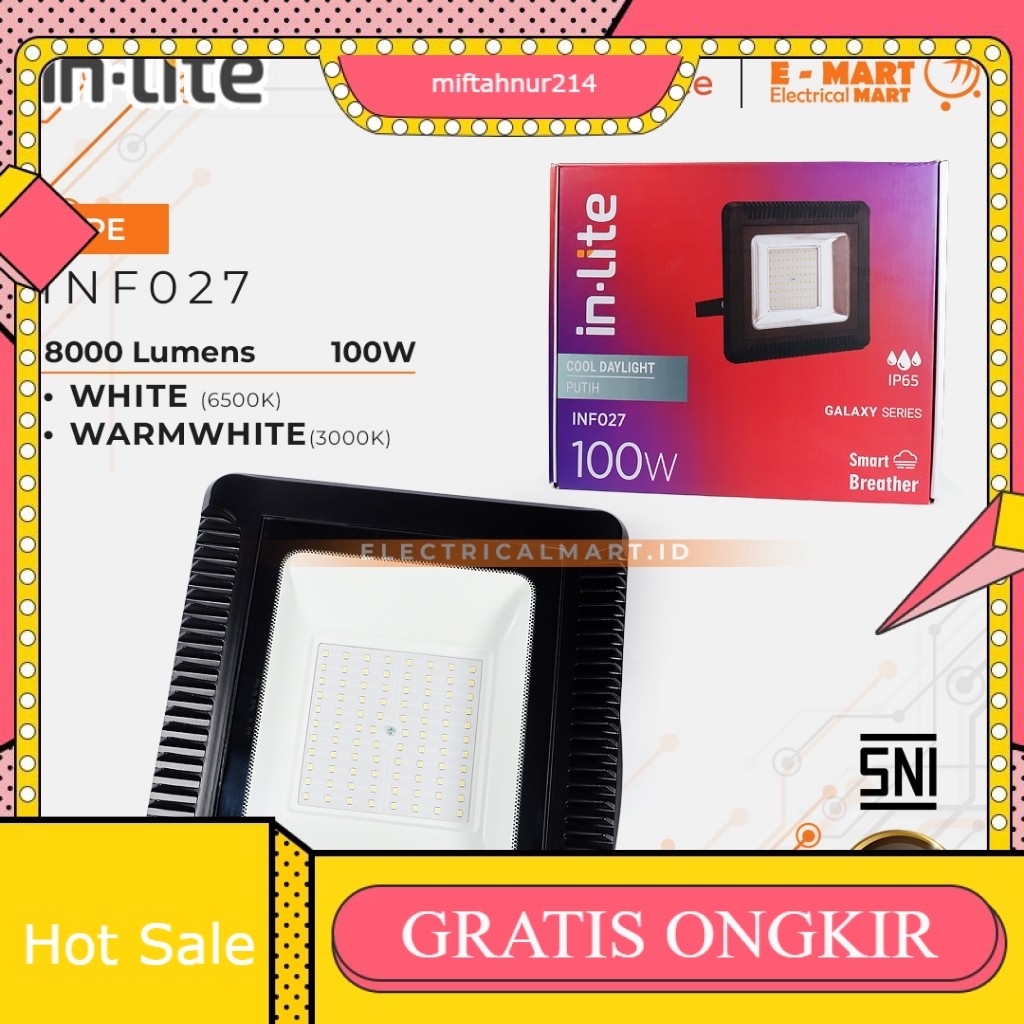 INLITE LAMPU SOROT TEMBAK 100W OUTDOOR INLITE LAMPU SOROT INF027