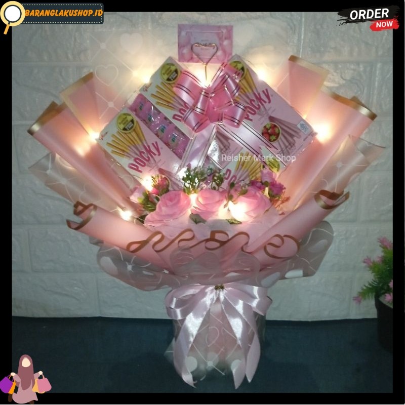 buket pocky love minibox - buket wisuda/anniversary/birthday D6-10