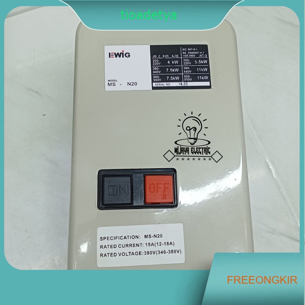 contactor MSN 20 ewig 380v original
