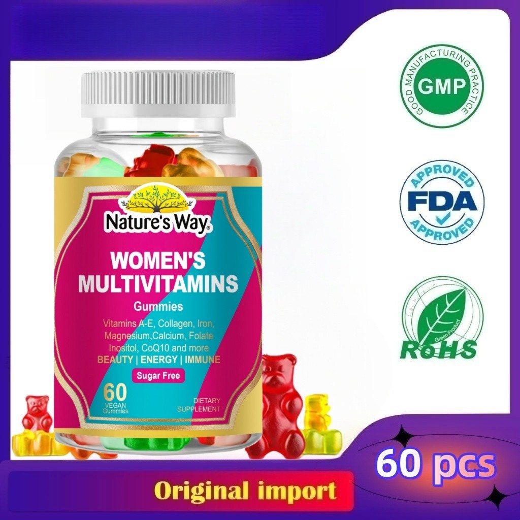 Original Womens Multivitamin Gummies 60pcs- Methylated Multivitamin for Women with Iron, Biotin,